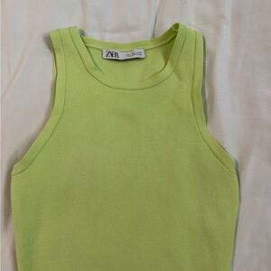 Zara Vibrant Green Sleeveless Top